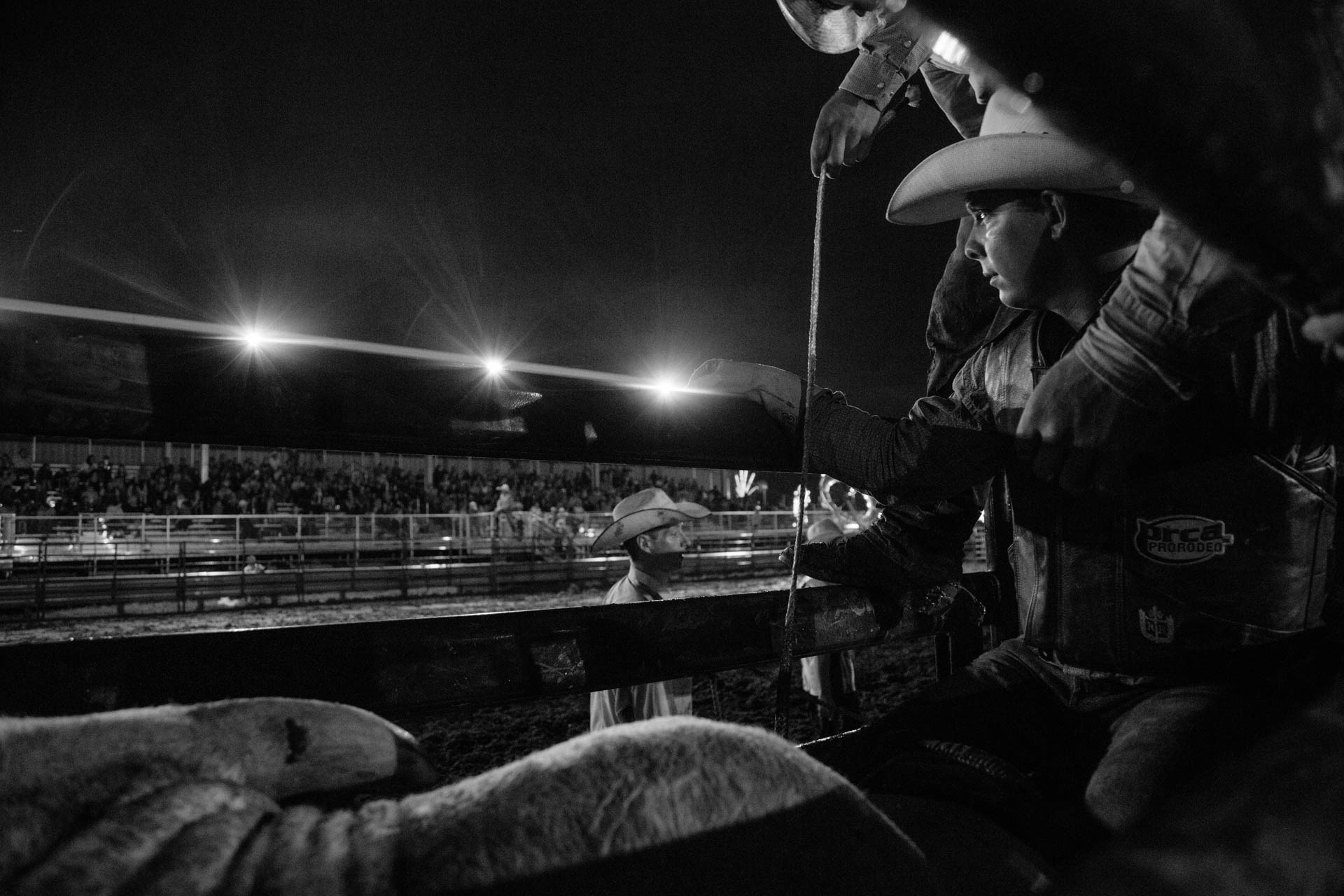bull-rider-waits-his-turn-in-bull-chute-under-the-lights-prca-pro-rodeo-vest-a5333